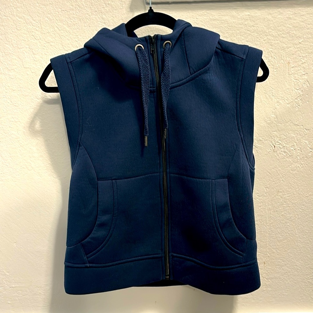 COPY - Athleta, Navy Sleeveless, Zip Up Hoodie, Small